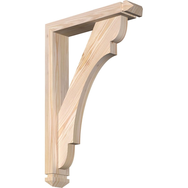 Ekena Millwork Olympic Arts and Crafts Smooth Bracket w/ Offset Brace, Douglas Fir, 3 1/2"W x 16"D x 24"H BKT0402X16X24OLY03SDF - main